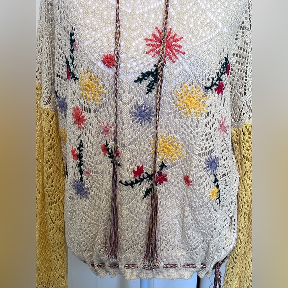 BellanBlue Crochet Detail Hoodie Floral Braided Rope Tassels at waist & neck - Picture 3 of 14